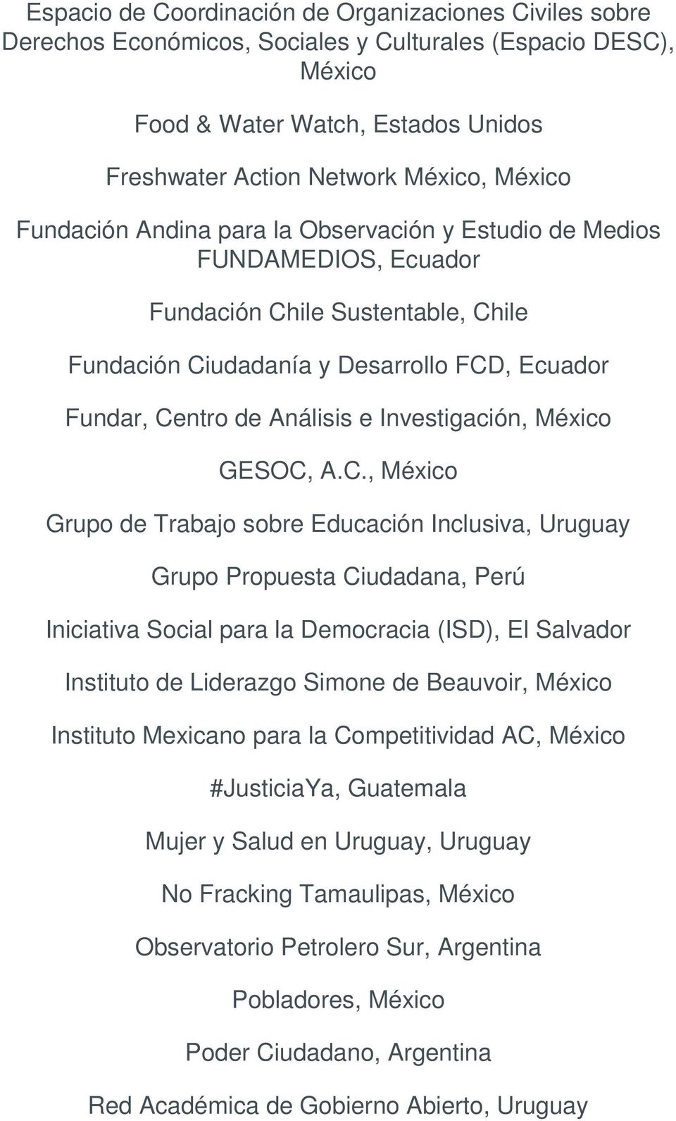 Investigación, México GESOC,
