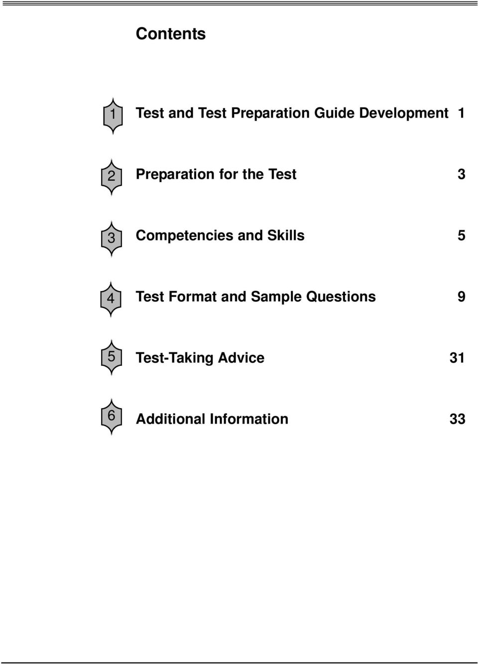 Competencies and Skills 5 4 Test Format and Sample