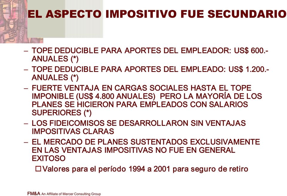 - ANUALES (*) FUERTE VENTAJA EN CARGAS SOCIALES HASTA EL TOPE IMPONIBLE (US$ 4.