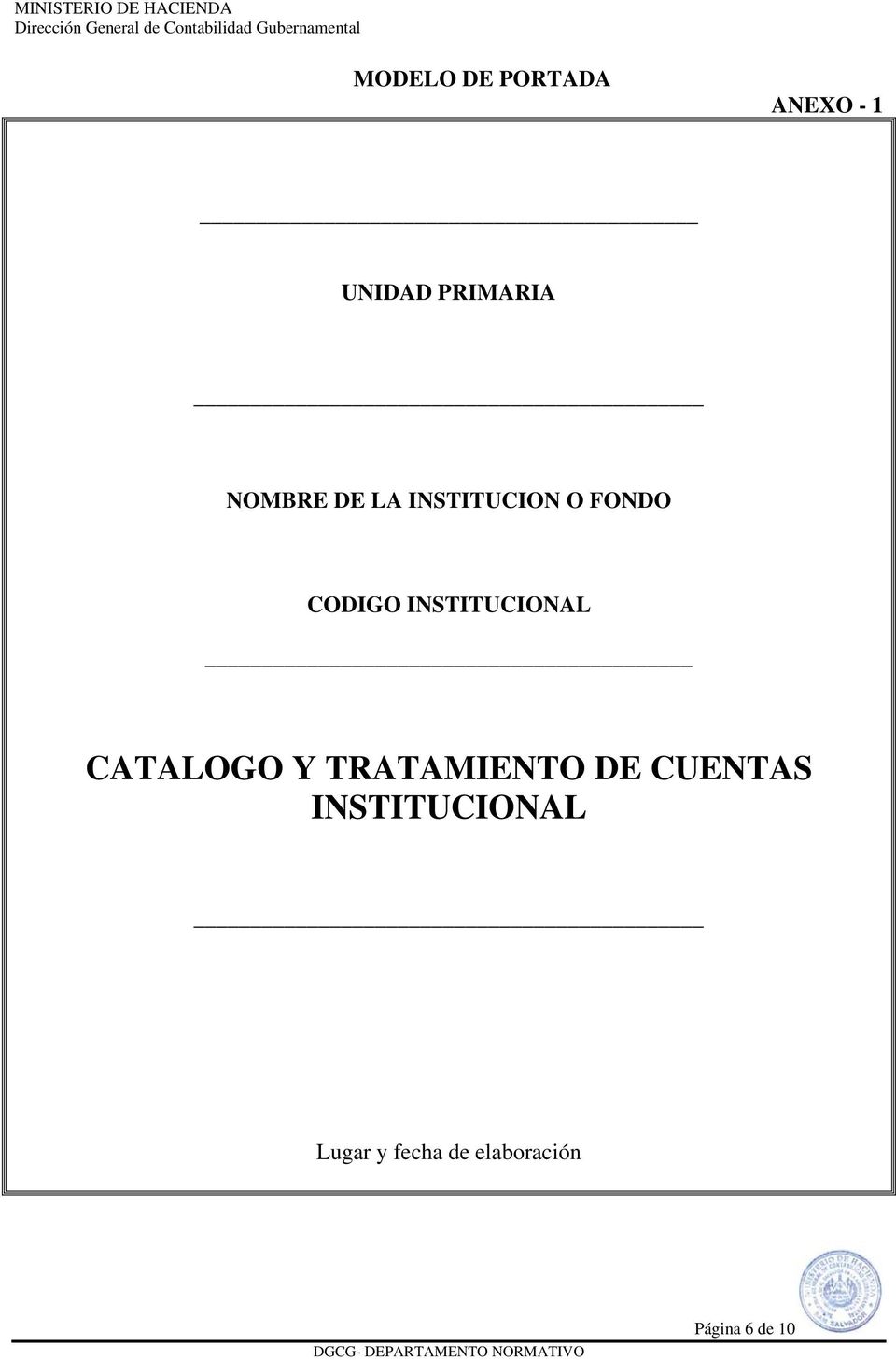 INSTITUCIONAL CATALOGO Y TRATAMIENTO DE CUENTAS