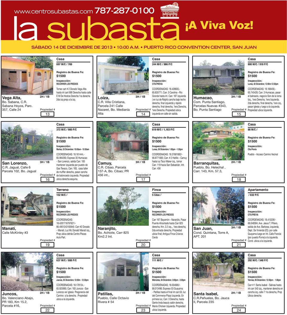 Villa Cristiana, Parcela 241 Calle Nazaret, Bo. Medianía Alta 14 18.428600,- 65.835771; Carr.