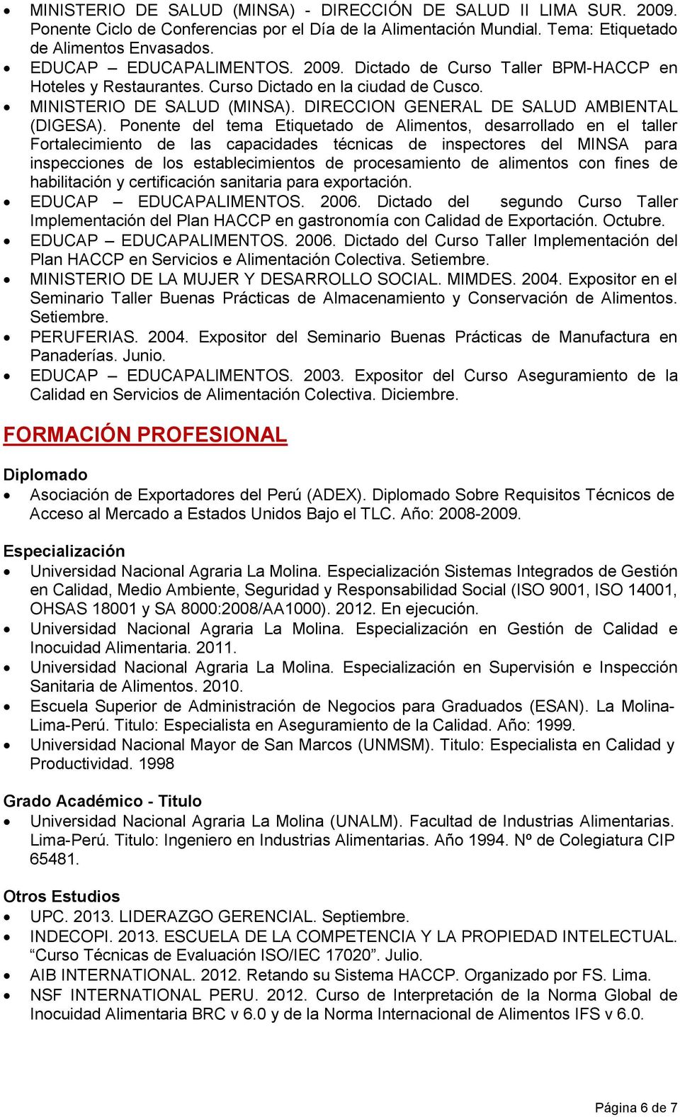 DIRECCION GENERAL DE SALUD AMBIENTAL (DIGESA).