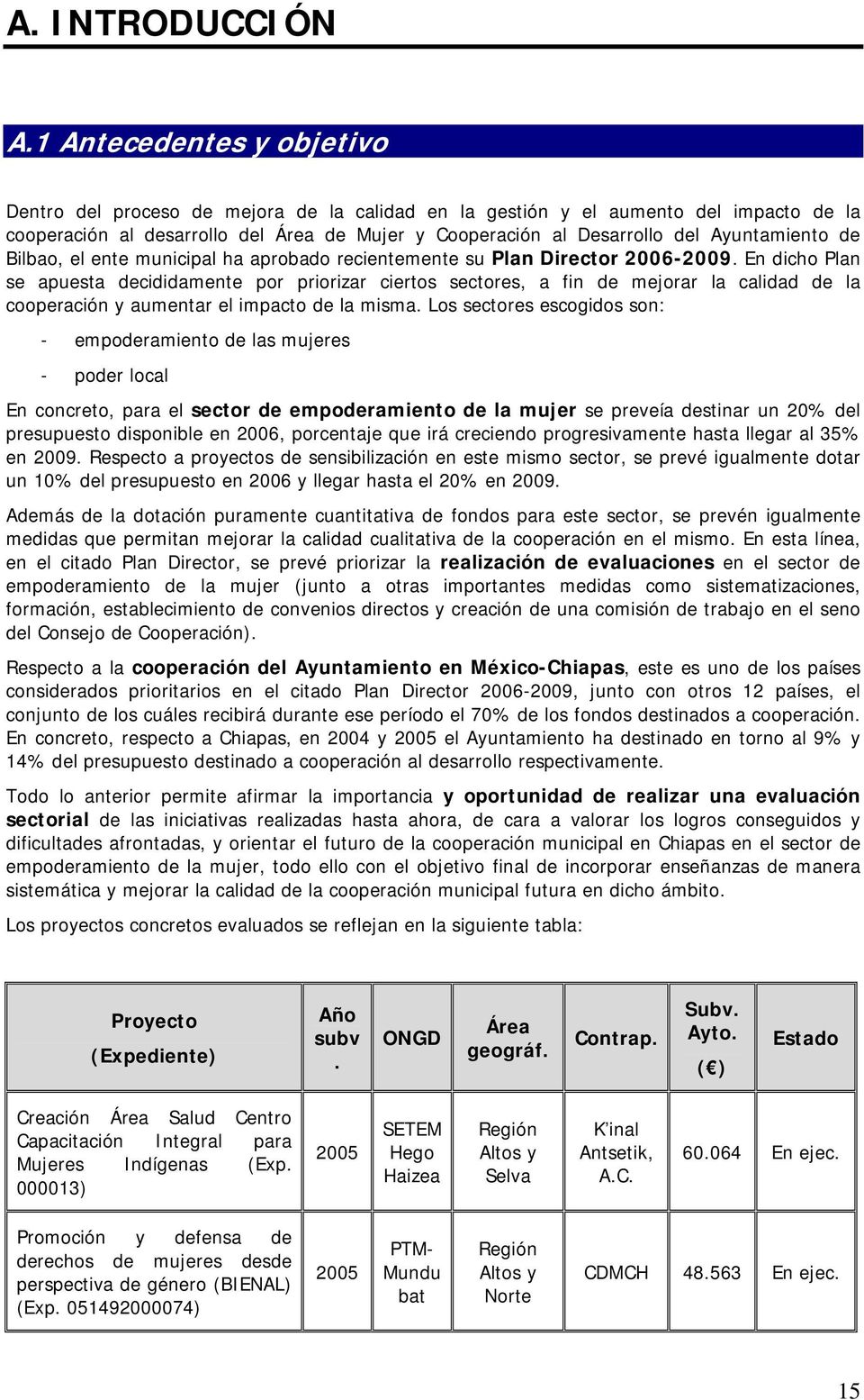 Ayuntamiento de Bilbao, el ente municipal ha aprobado recientemente su Plan Director 2006-2009.
