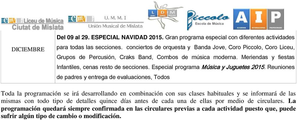 Especial programa Música y Juguetes 2015.