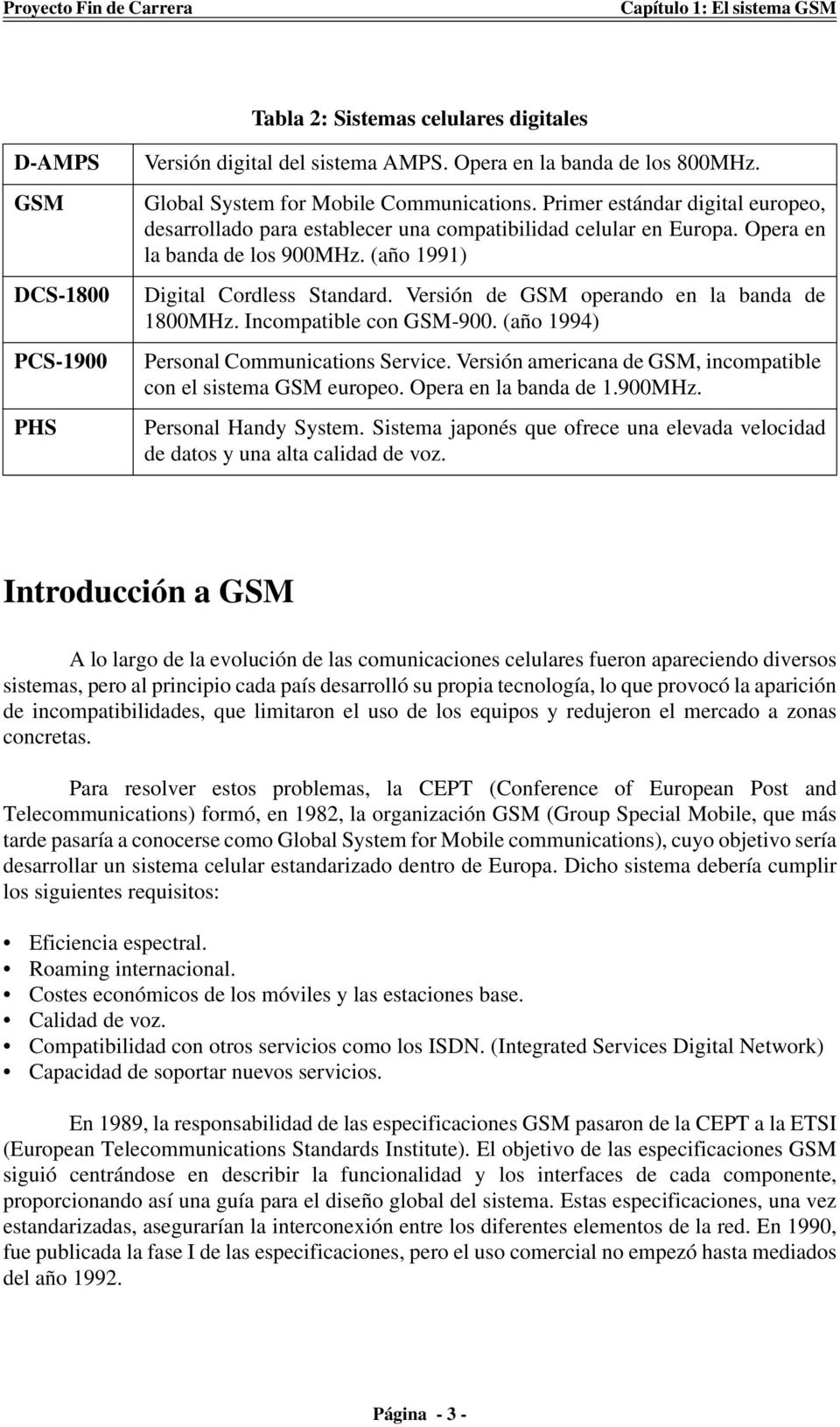 (año 1991) Digital Cordless Standard. Versión de GSM operando en la banda de 1800MHz. Incompatible con GSM-900. (año 1994) Personal Communications Service.