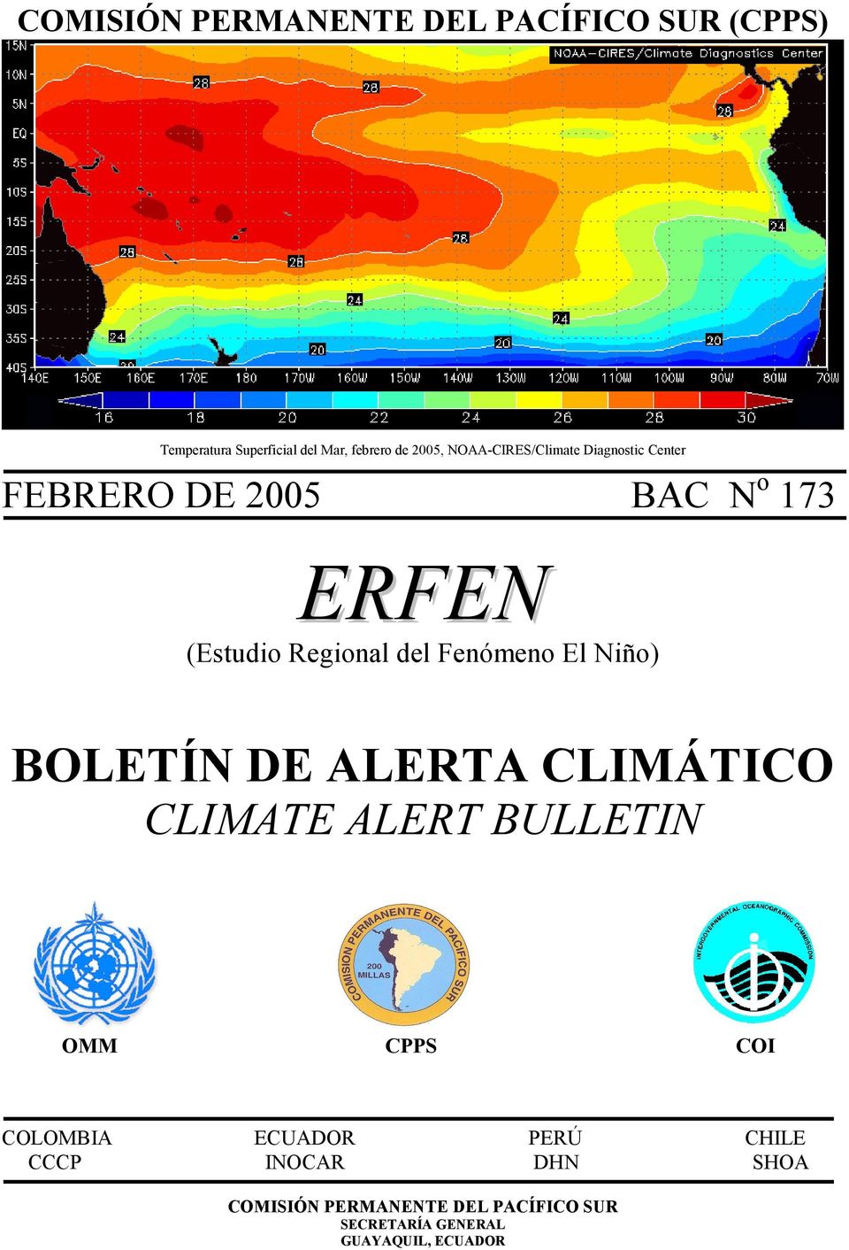 Fenómeno El Niño) BOLETÍN DE ALERTA CLIMÁTICO CLIMATE ALERT BULLETIN OMM CPPS COI COLOMBIA