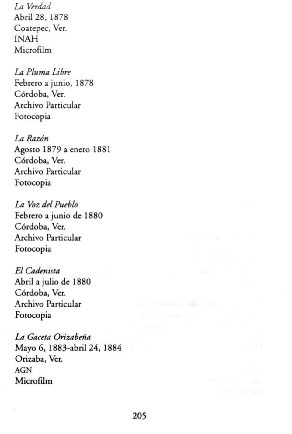 a enero 1881 La Voz del Pueblo Febrero a junio de 1880