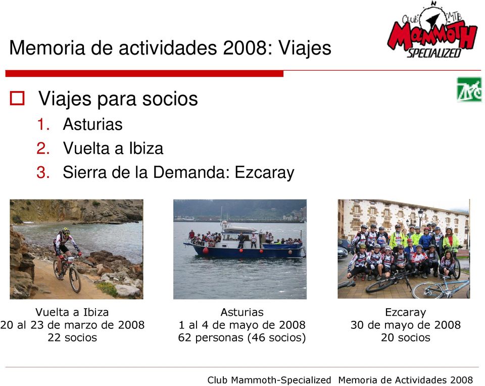 marzo de 2008 22 socios Asturias 1 al 4 de mayo de 2008