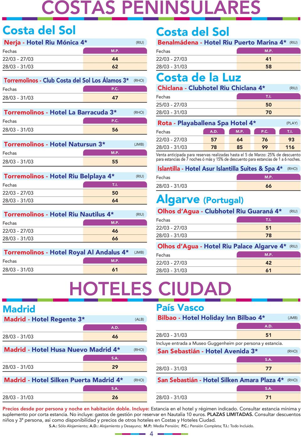 Islantilla - Hotel Asur Islantilla Suites & Spa 4* 66 (PLAY) 57 78 64 85 76 99 93 116 Venta anticipada para reservas realizadas hasta el 5 de Marzo: 25% de descuento para estancias de 7 noches ó más