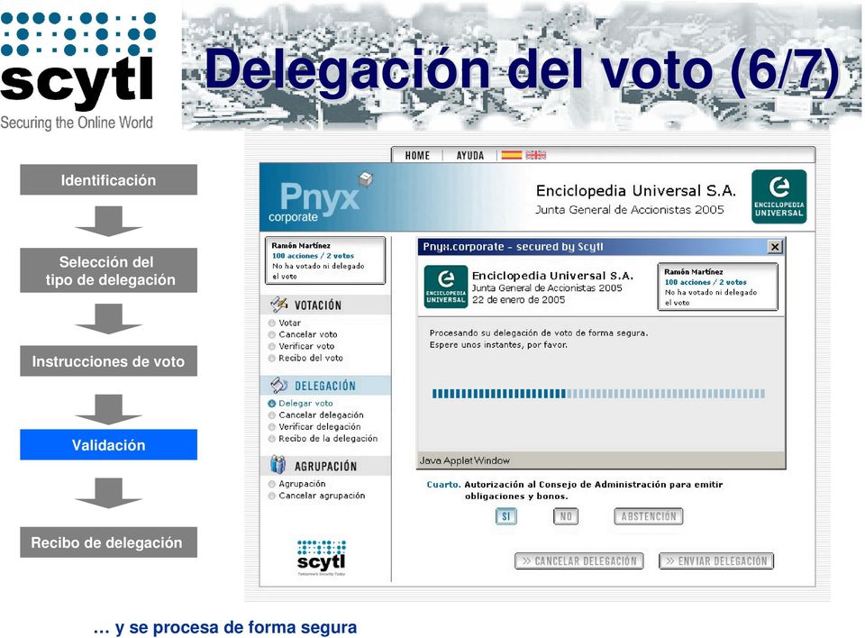 delegación Instrucciones de voto