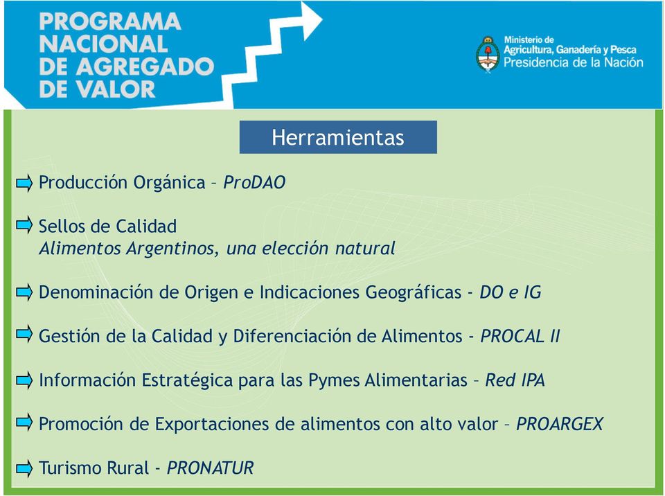 Diferenciación de Alimentos - PROCAL II Información Estratégica para las Pymes Alimentarias