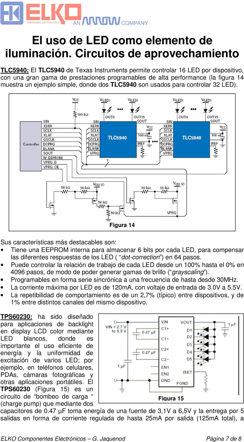 Figura 14 Sus características más destacables son: Tiene una EEPROM interna para almacenar 6 bits por cada LED, para compensar las diferentes respuestas de los LED ( dot-correction ) en 64 pasos.