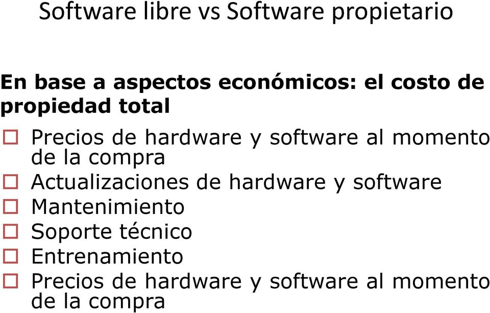 compra Actualizaciones de hardware y software Mantenimiento Soporte
