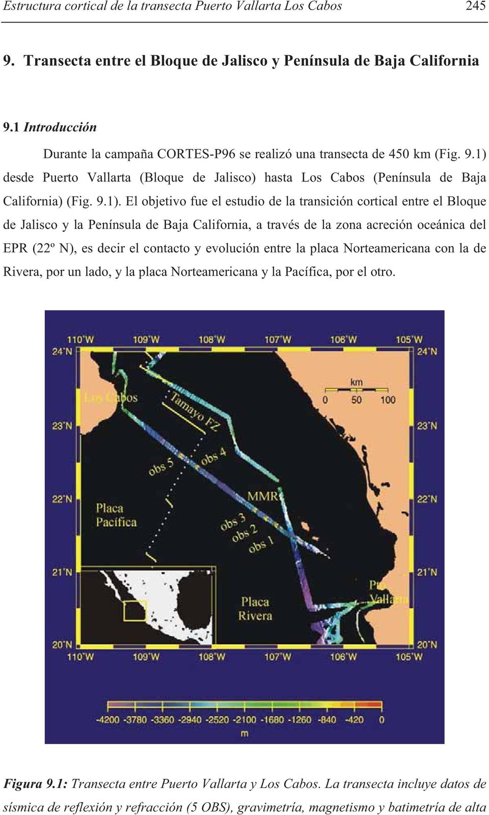 desde Puerto Vallarta (Bloque de Jalisco) hasta Los Cabos (Península de Baja California) (Fig. 9.1).
