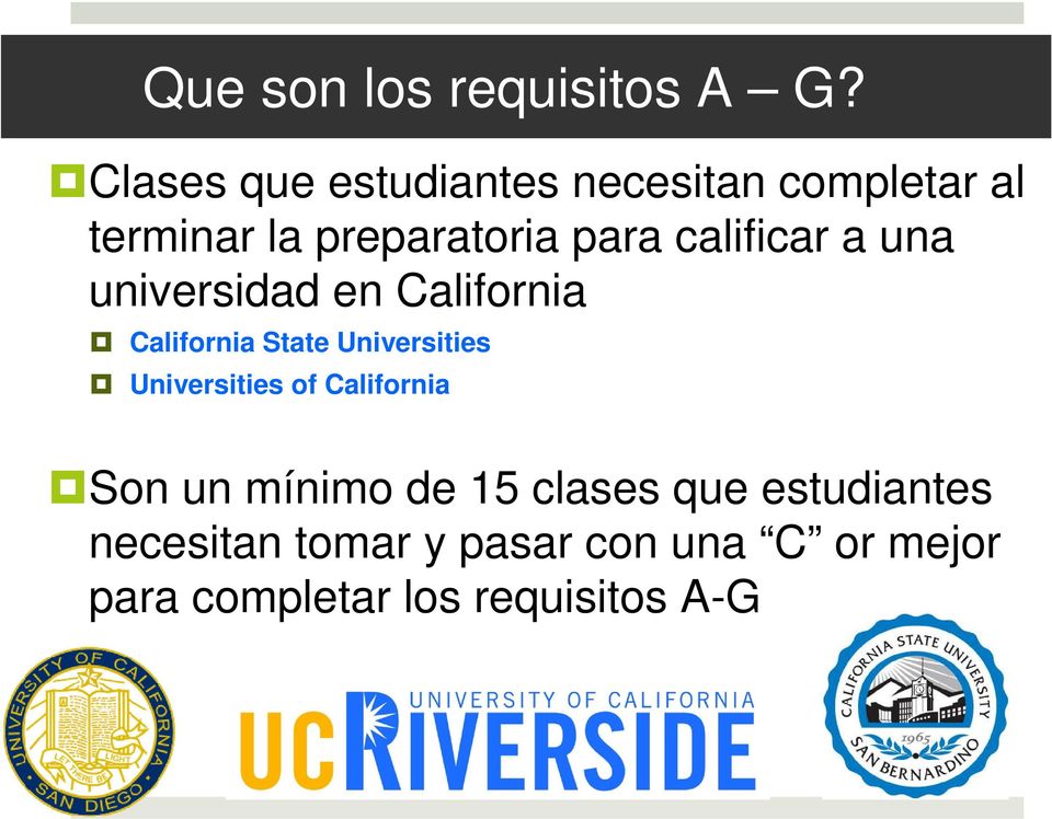 calificar a una universidad en California California State Universities