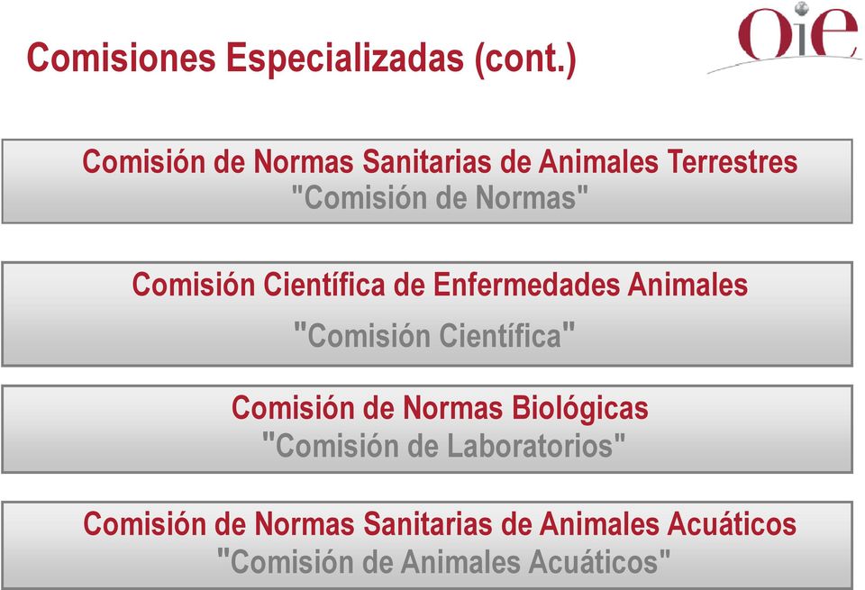 Comisión Científica de Enfermedades Animales "Comisión Científica" Comisión de