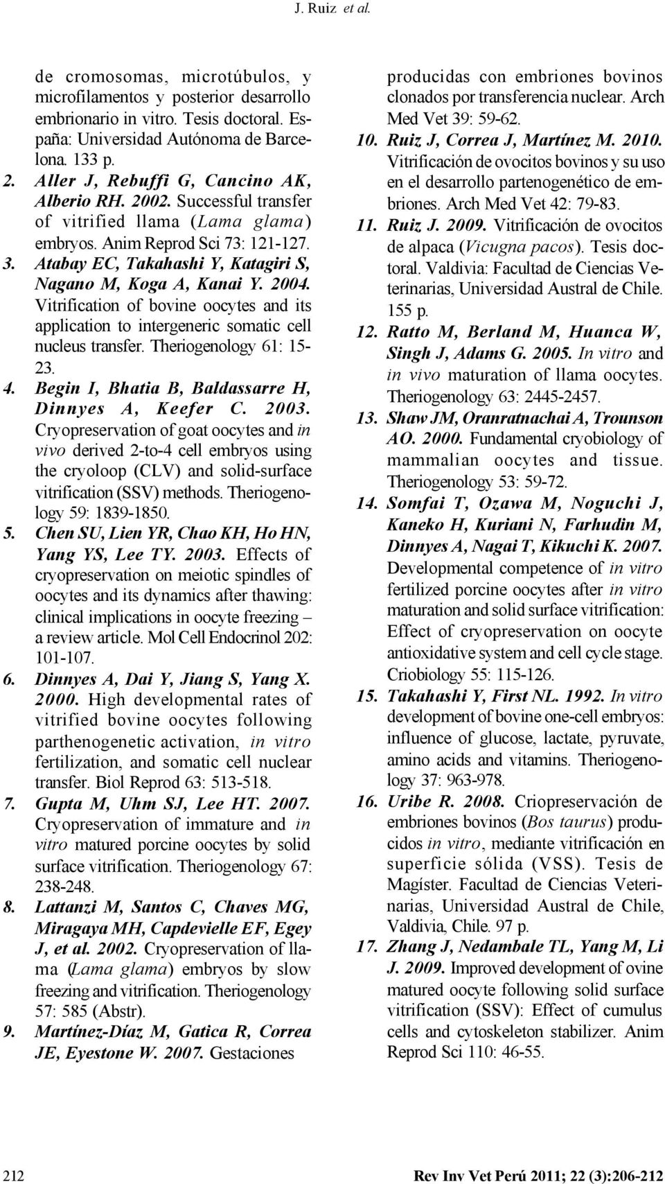 Atabay EC, Takahashi Y, Katagiri S, Nagano M, Koga A, Kanai Y. 2004. Vitrification of bovine oocytes and its application to intergeneric somatic cell nucleus transfer. Theriogenology 61: 15-23. 4.