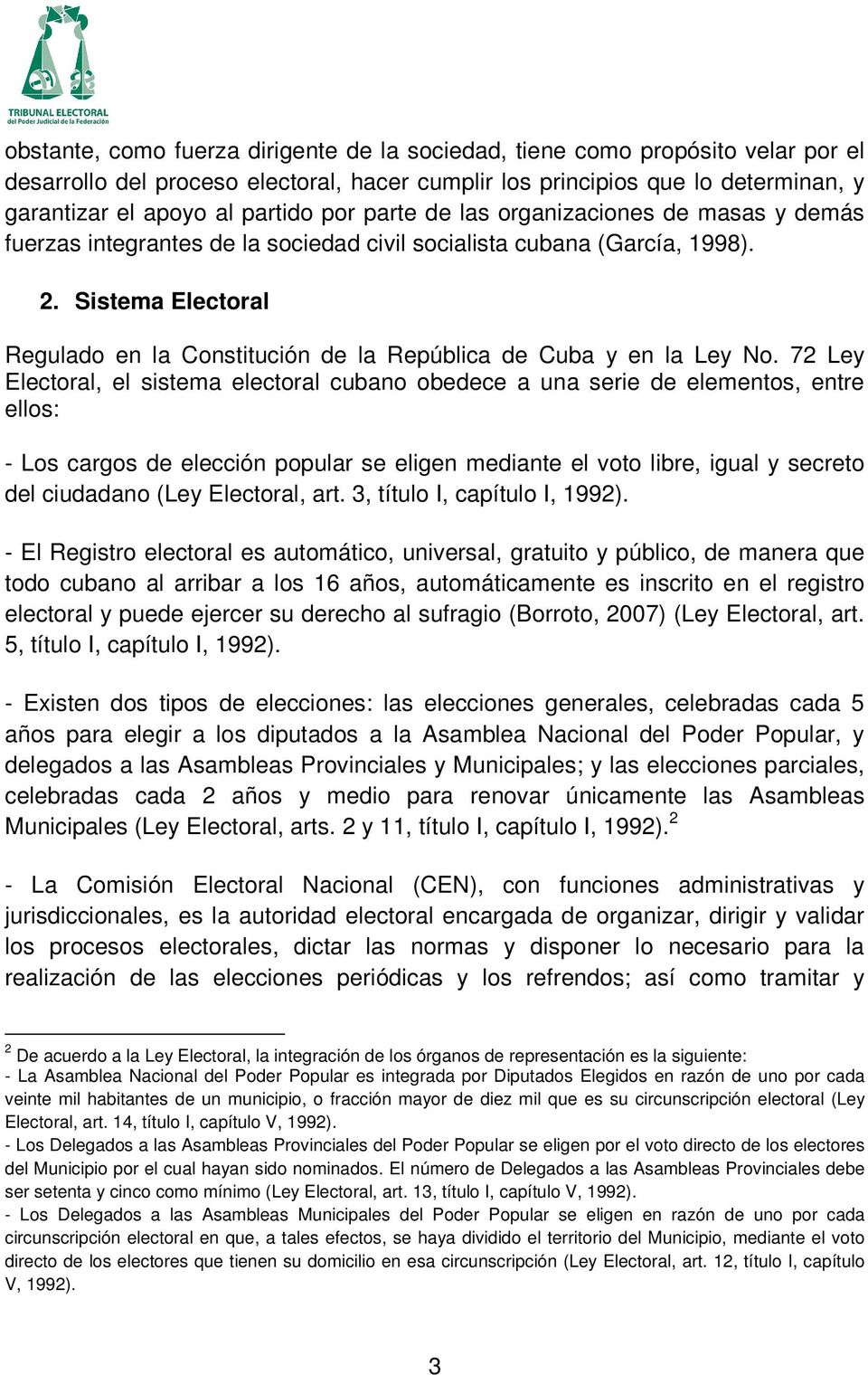 Sistema Electoral Regulado en la Constitución de la República de Cuba y en la Ley No.