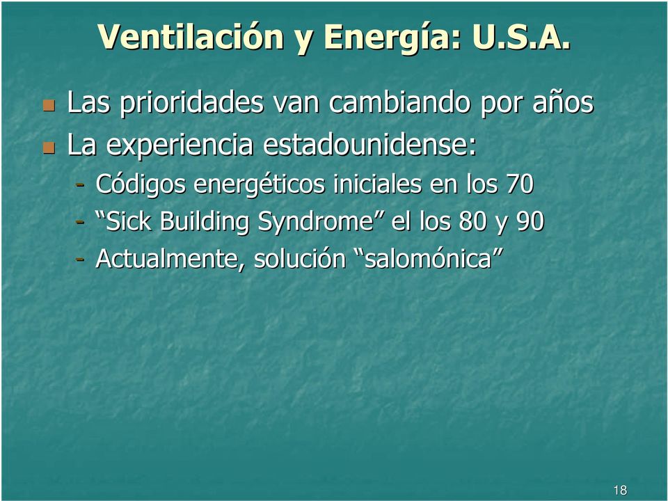 estadounidense: - Códigos energéticos iniciales en los