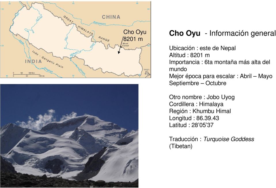 Mayo Septiembre Octubre Otro nombre : Jobo Uyog Cordillera : Himalaya Región :