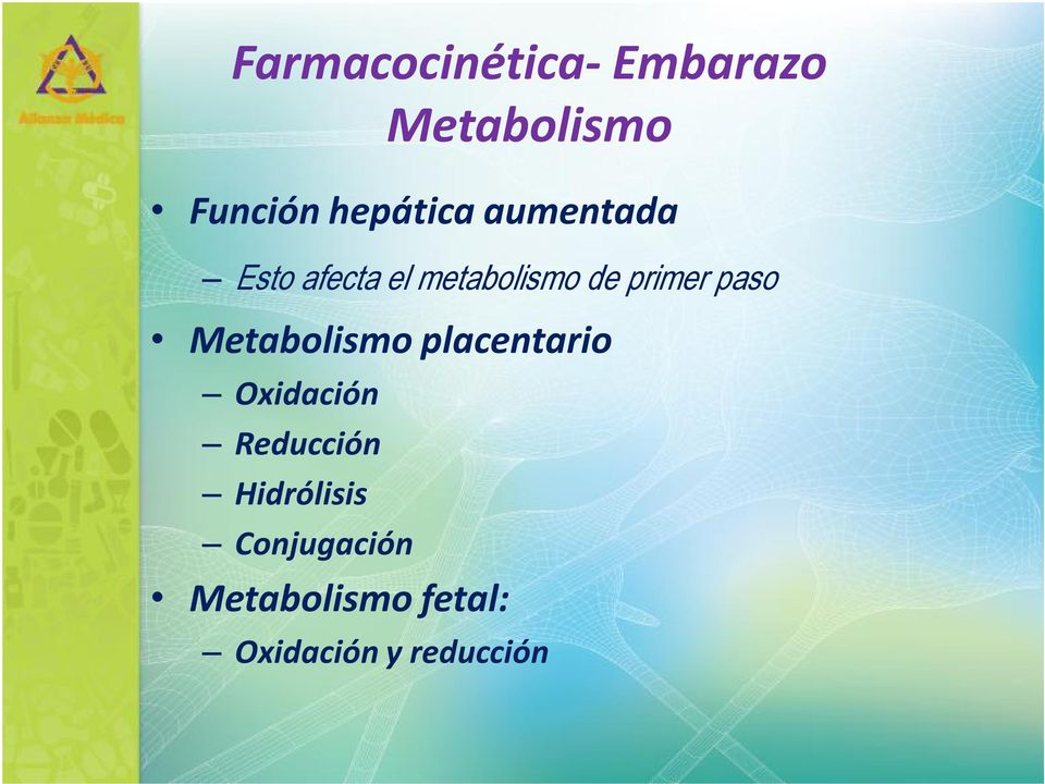 Metabolismo placentario Oxidación Reducción