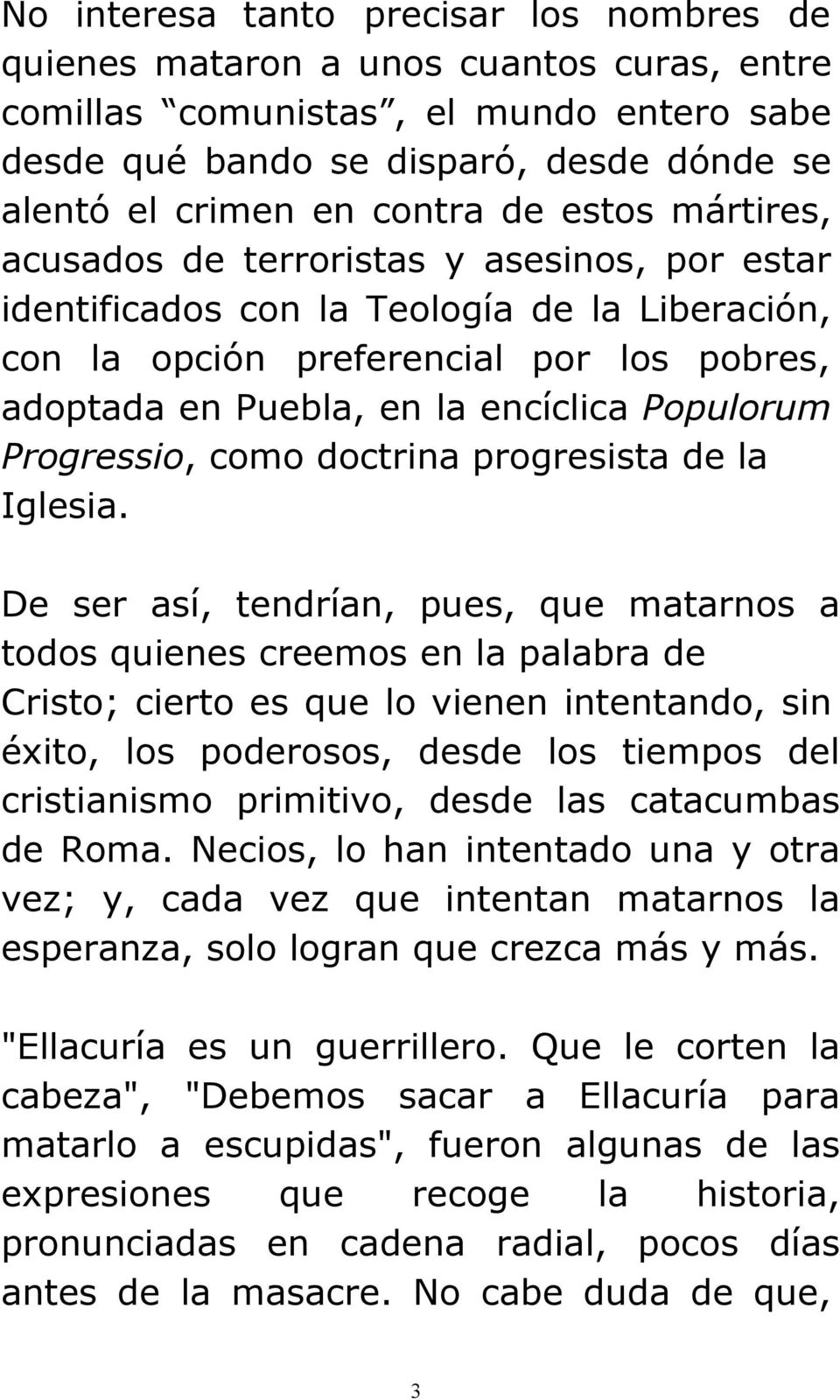 Populorum Progressio, como doctrina progresista de la Iglesia.
