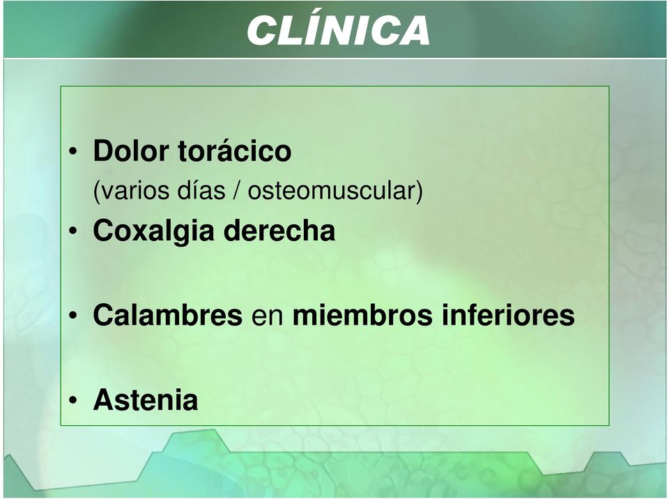 osteomuscular) Coxalgia