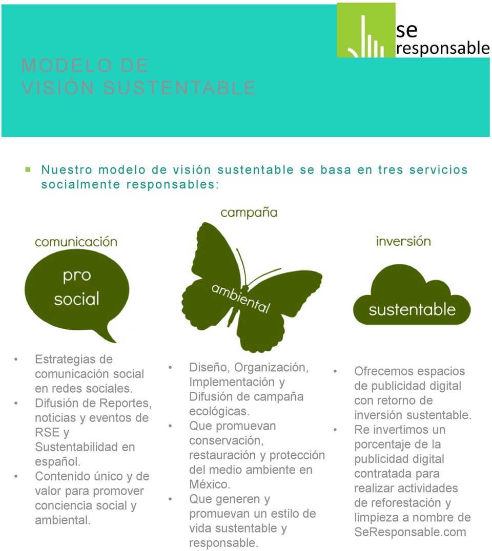 Diseño, Organización, Implementación y Difusión de campaña ecológicas. Que promuevan conservación, restauración y protección del medio ambiente en México.
