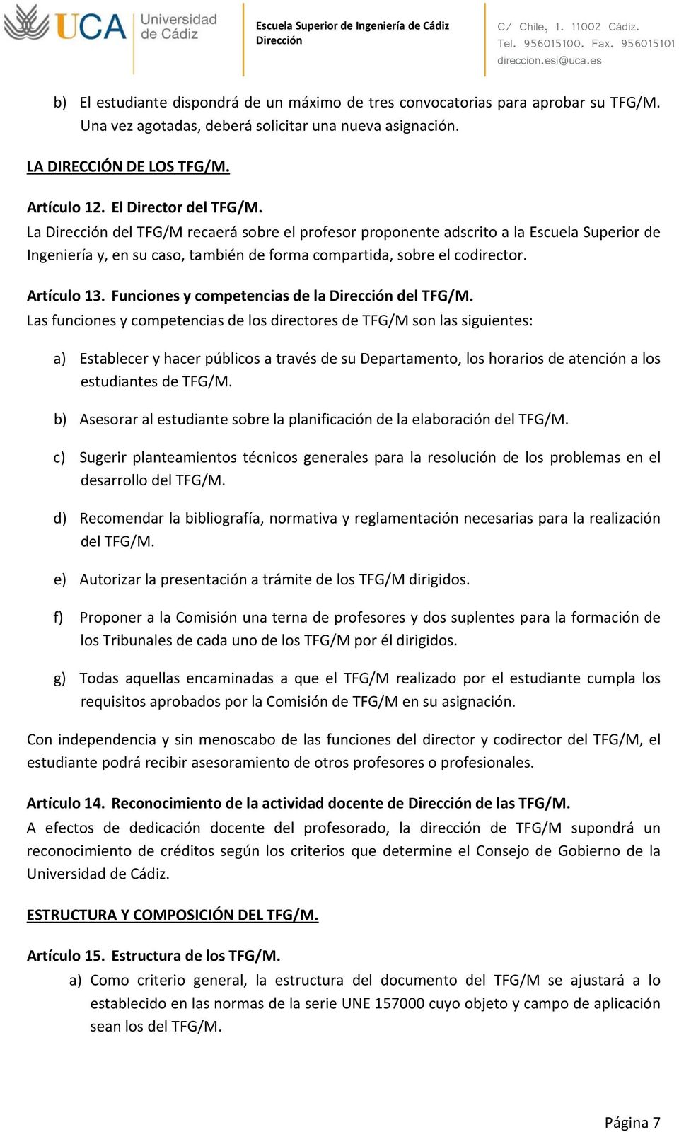 Funciones y competencias de la del TFG/M.