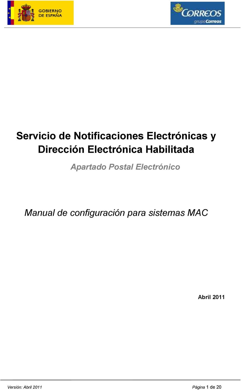 Postal Electrónico Manual de configuración para