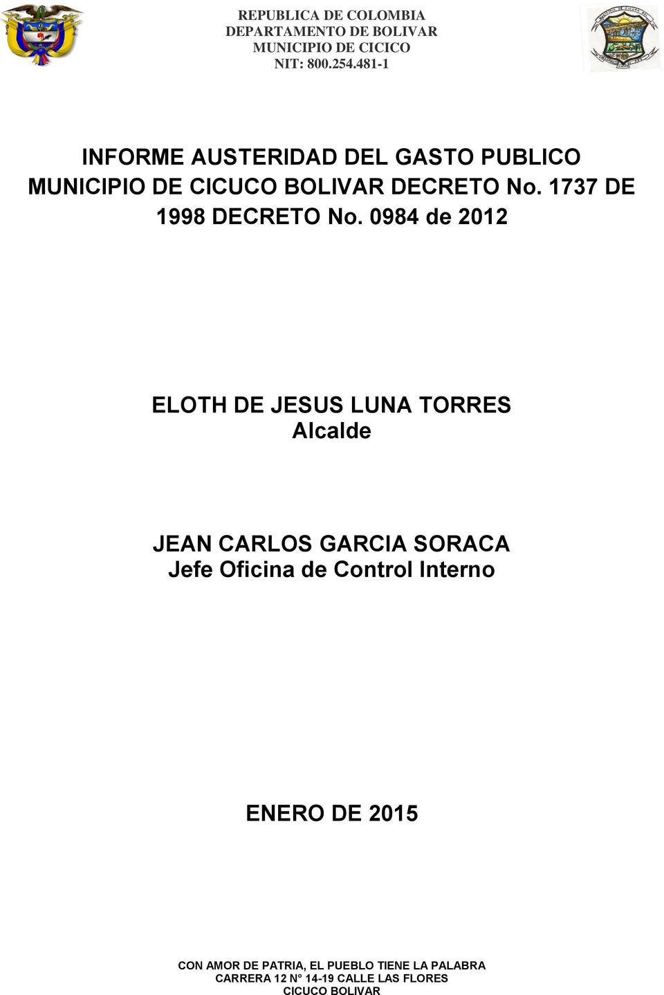 0984 de 2012 ELOTH DE JESUS LUNA TORRES Alcalde