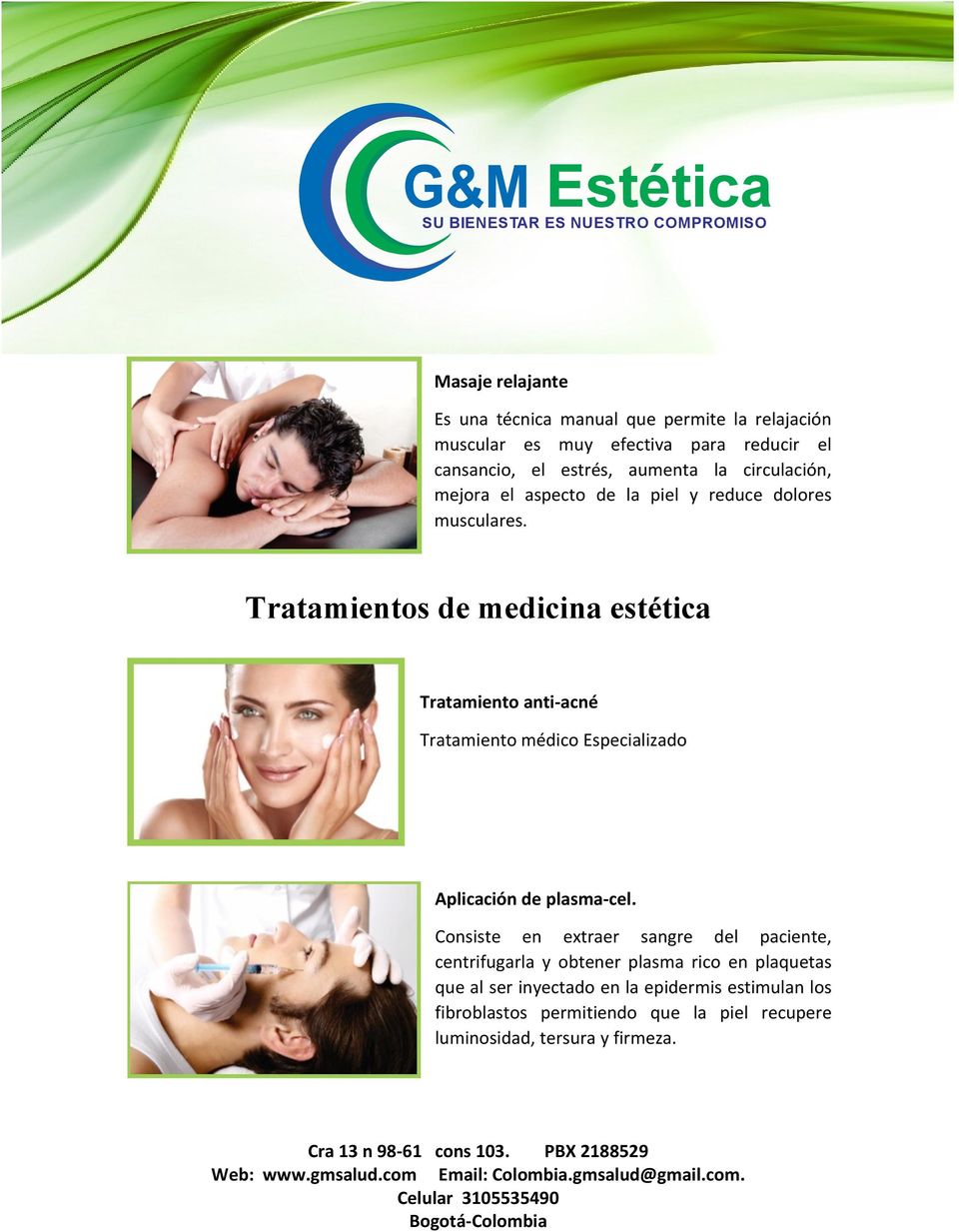 Tratamientos de medicina estética Tratamiento anti-acné Tratamiento médico Especializado Aplicación de plasma-cel.