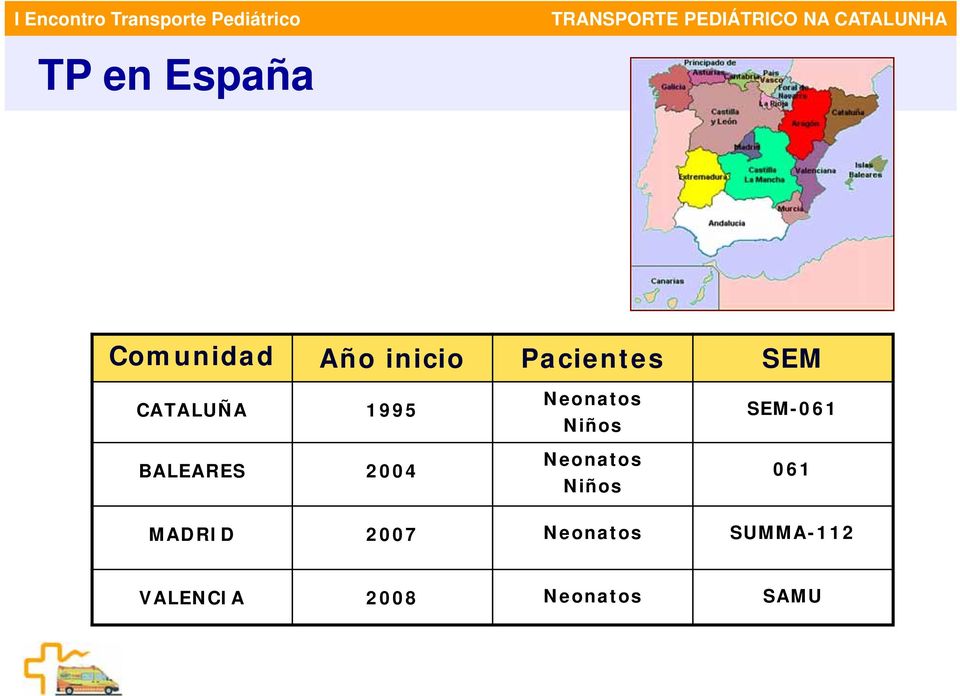 Niños Neonatos Niños SEM-061 061 MADRID