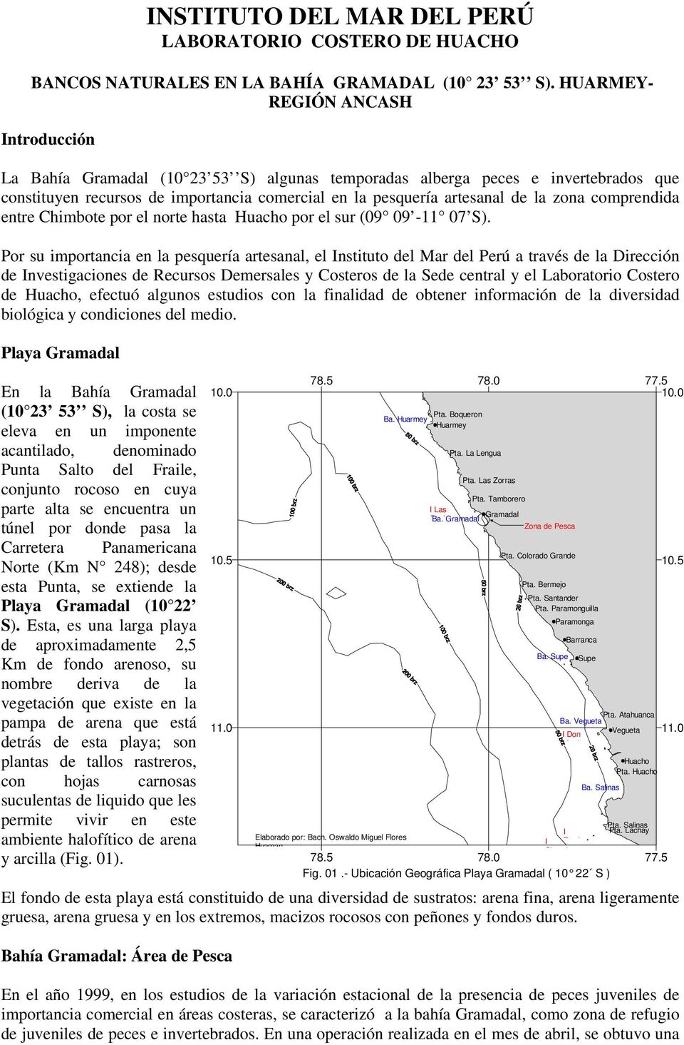 zona comprendida entre Chimbote por el norte hasta Huacho por el sur (09 09-11 07 S).