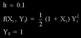 Se tiene Y Y hf ( X, Y ) i 1 i i i Donde Entonces (6) En la tabla aparecen tabulados los valores de la solución aproximada obtenidos a partir de la condición inicial conocida Y 0