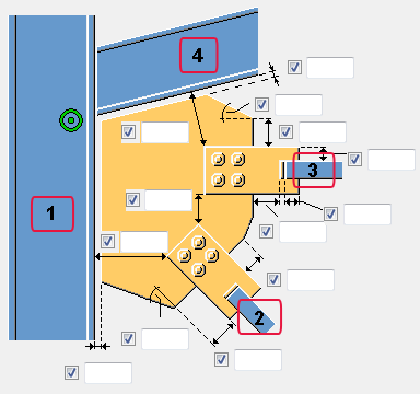 Para Haga esto 3. Si hay más de una parte secundaria, haga clic en el botón central del ratón para acabar de seleccionar las partes y para crear la unión. El símbolo de unión en el modelo es.