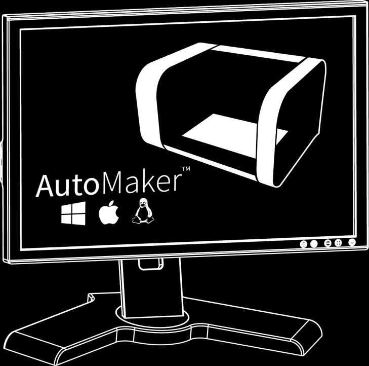 AutoMaker Software Interfaz de fácil uso solo 3 pasos para imprimir Status de impresión y retroalimentación en tiempo real Soporta pausa and resumen de