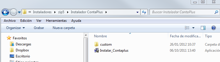 El programa creará la carpeta «Instalador ContaPlus/FacturaPlus/NominaPlus».