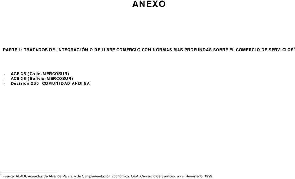 (Bolivia-MERCOSUR) - Decisión 236 COMUNIDAD ANDINA 1 Fuente: ALADI, Acuerdos de