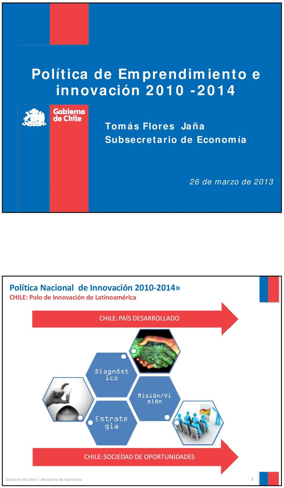 marzo de 2013 Política Nacional de Innovación 2010