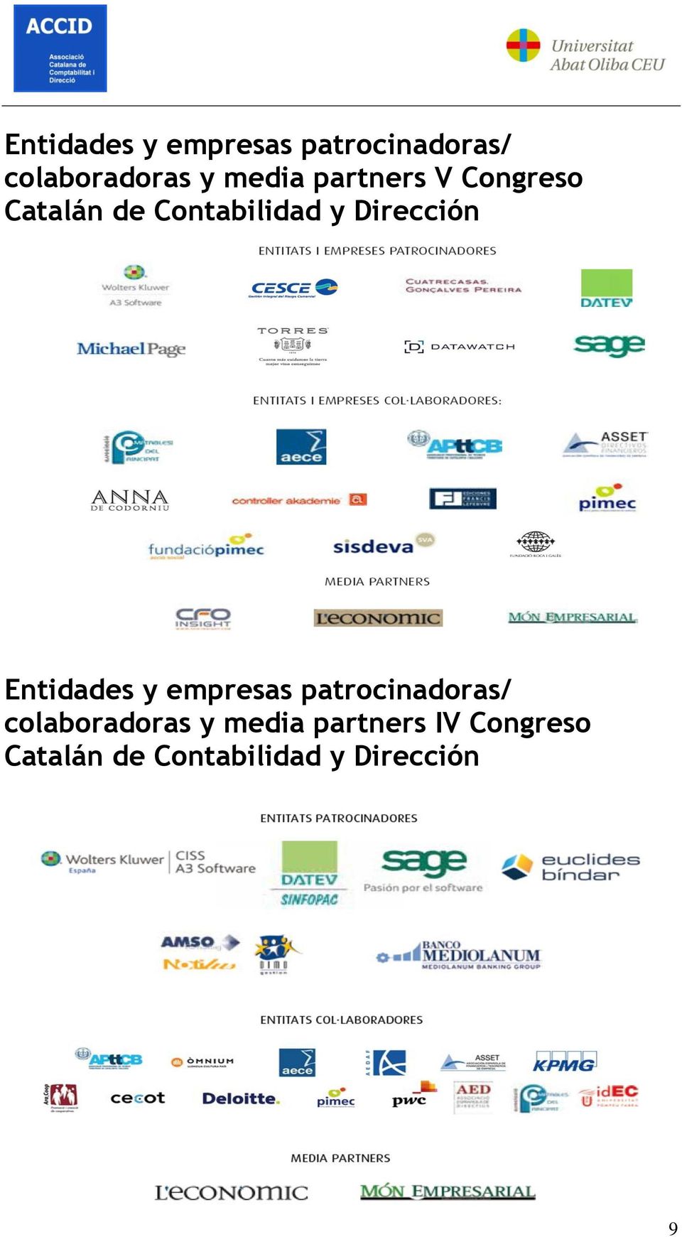 Dirección  media partners IV Congreso Catalán de