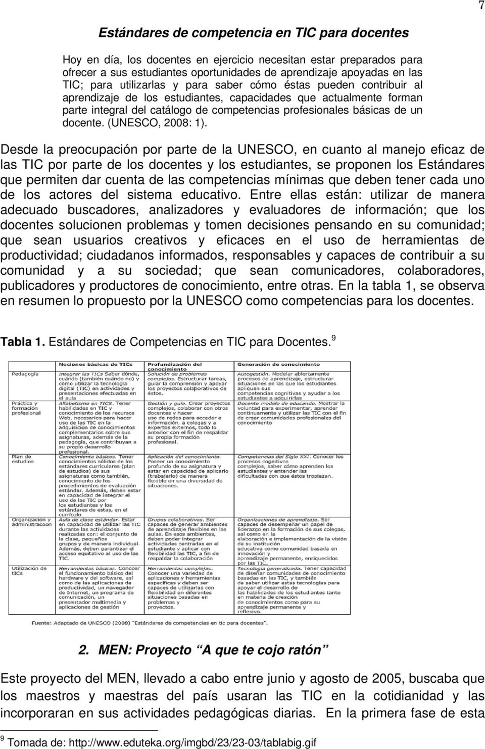 docente. (UNESCO, 2008: 1).