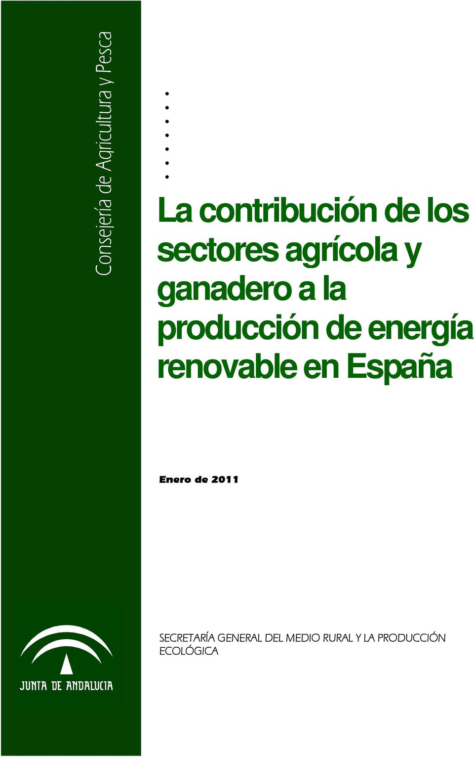de energía renovable en España Enero de 211
