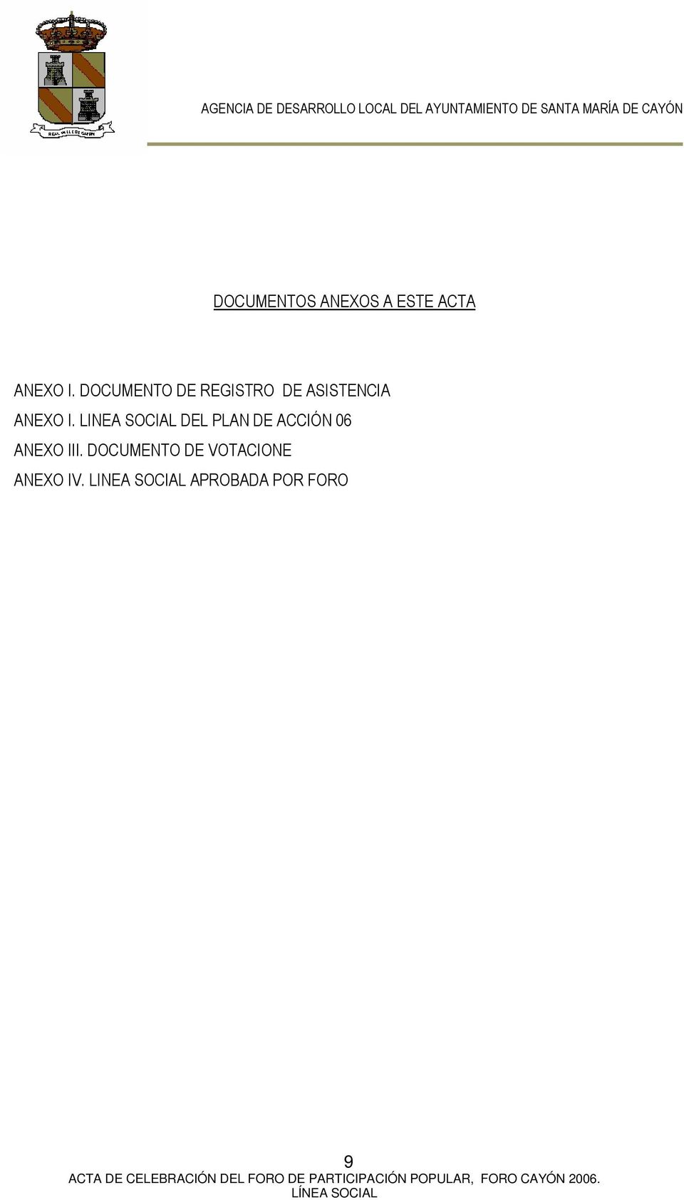 LINEA SOCIAL DEL PLAN DE ACCIÓN 06 ANEXO III.