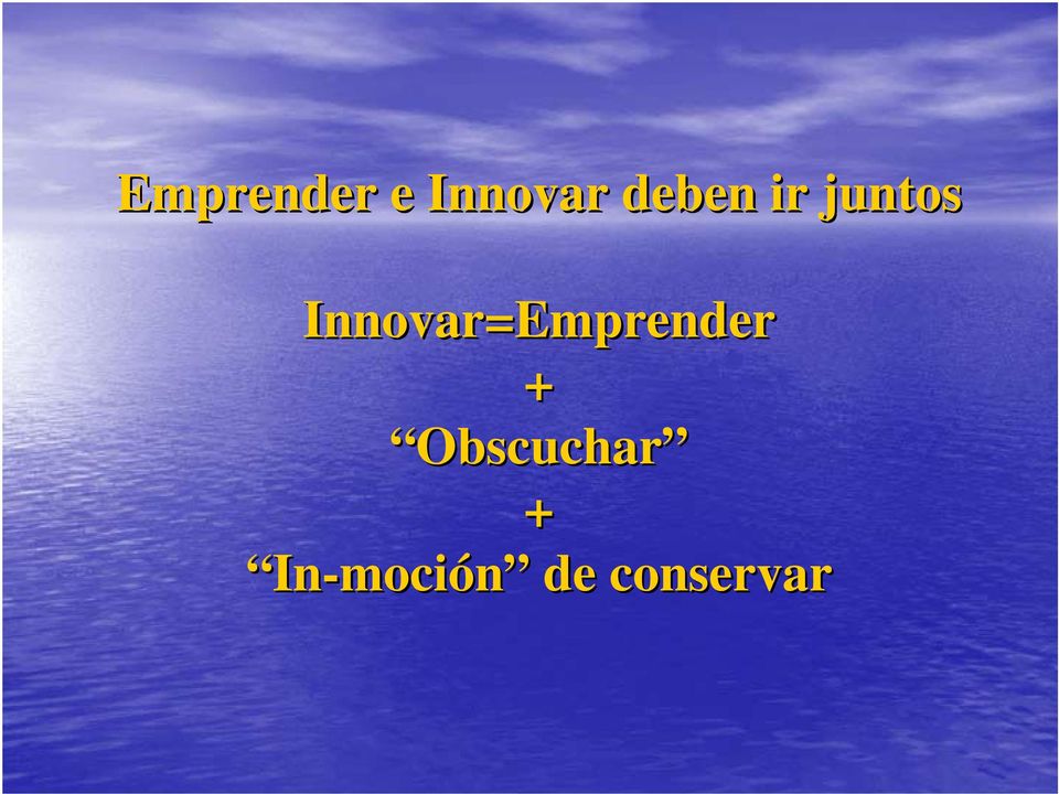 Innovar=Emprender +