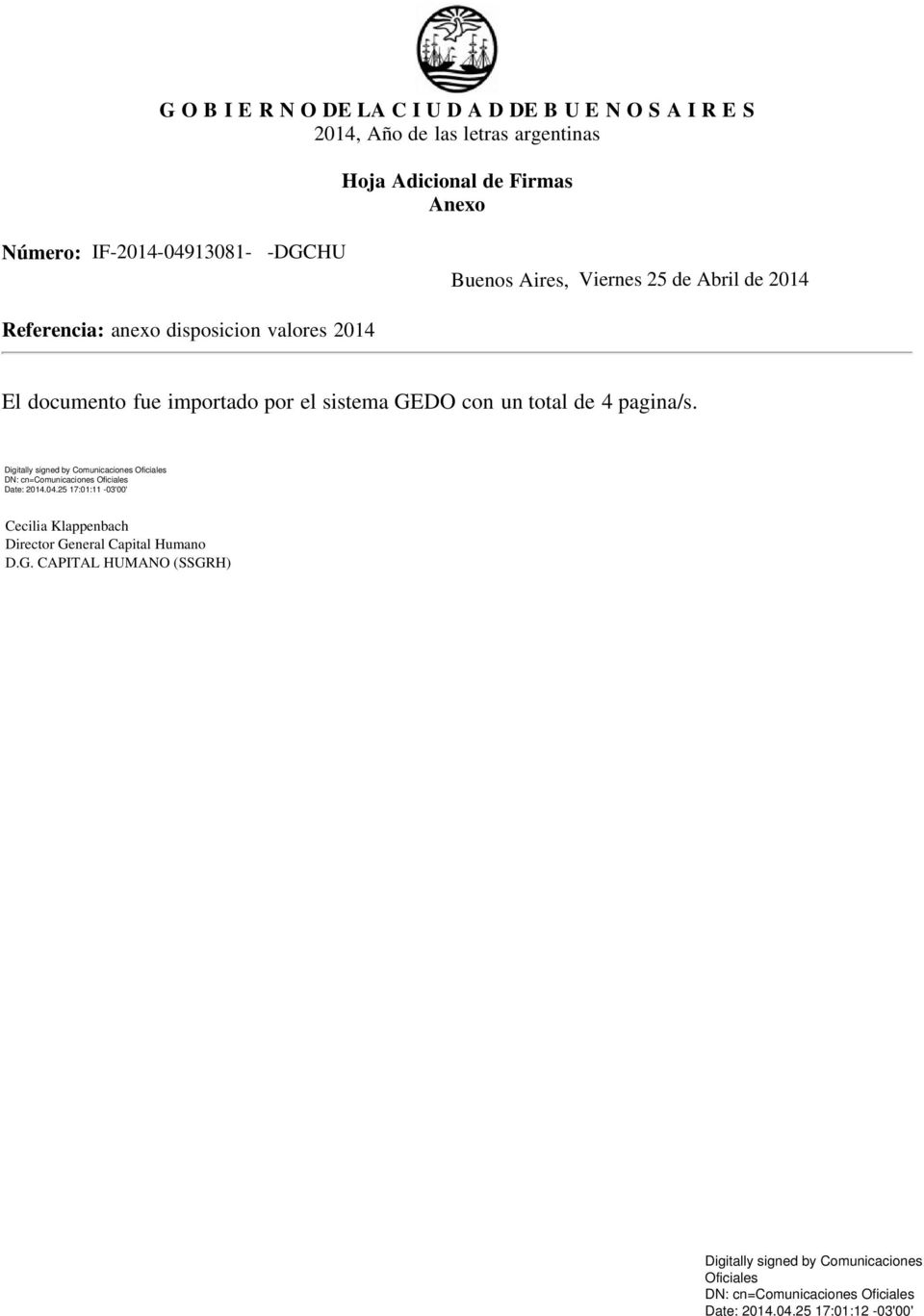 Número: Buenos Aires, Referencia: anexo disposicion valores 2014