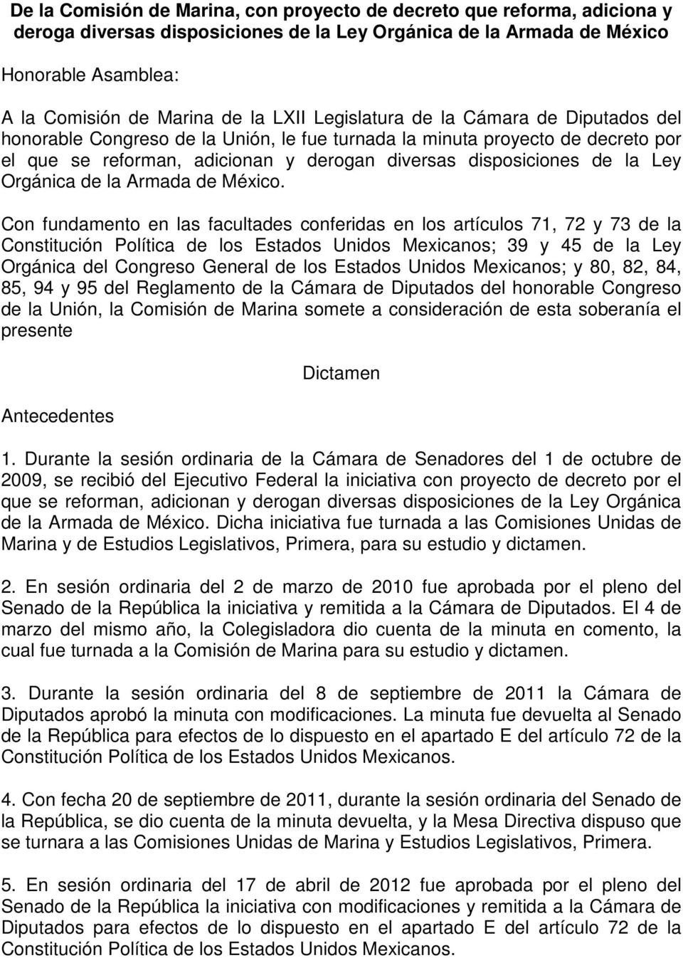 Ley Orgánica de la Armada de México.