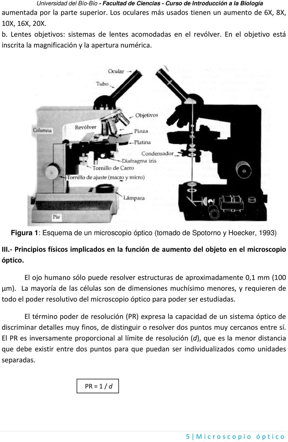 Principios físicos implicados en la función de aumento del objeto en el microscopio óptico. El ojo humano sólo puede resolver estructuras de aproximadamente 0,1 mm (100 µm).