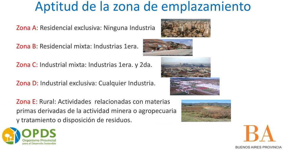 Zona D: Industrial exclusiva: Cualquier Industria.