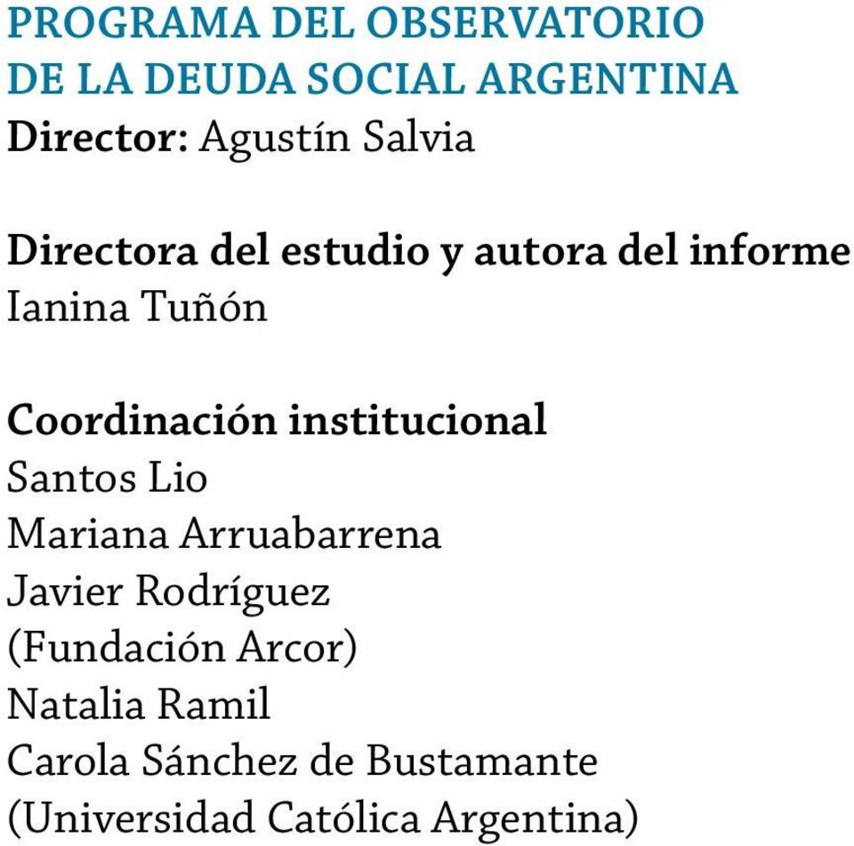 institucional Santos Lio Mariana Arruabarrena Javier Rodríguez (Fundación